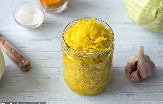 Health experts at the online GP service Livi have revealed the foods to include in your daily diet to help boost your immune system, including sauerkraut, as shown.