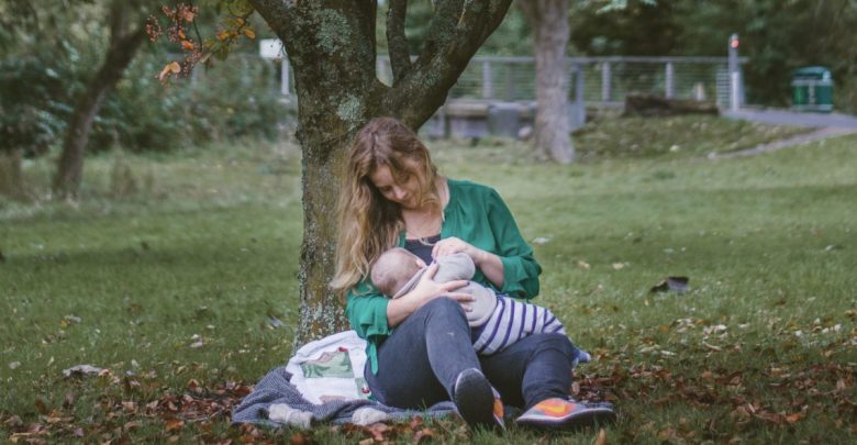 Breastfeeding mother and child