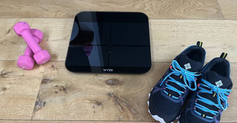 Wyze Scale X smart scale being tested by Live Science contributor Maddy Bidulph