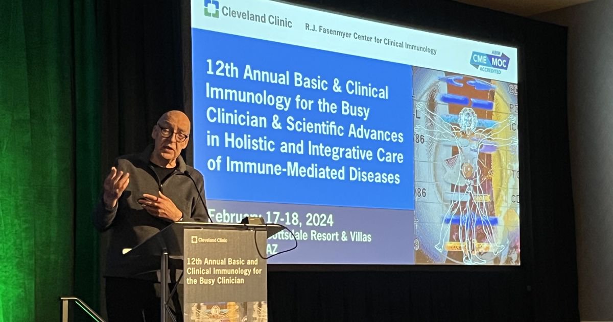 Leonard Calabrese, DO, speaks at the Basic and Clinical Immunology for the Busy Clinician symposium.
